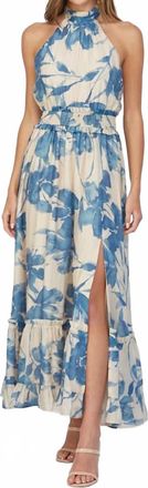 Fate Maxine Halter Dress In Tan