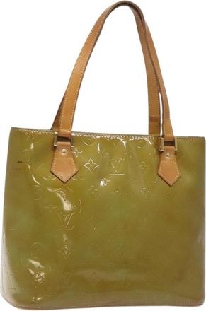 Louis Vuitton Houston Handbag Monogram Vernis Blue Patent_Leather Bag (Pre-Owned)