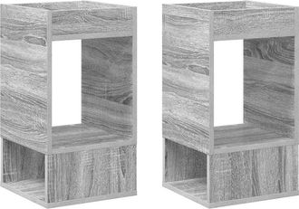 vidaXL Mesa Auxiliar 2 Uds. Gris Sonoma 30 X 30 X 56 Cm Vidaxl