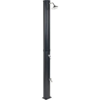 Beliani Ducha Solar Independiente De Exterior Pvc Con Energ&iacute;a Solar Negro Topocalma