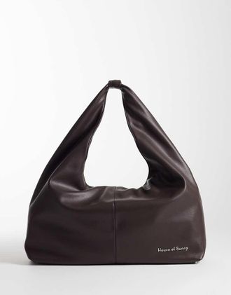 House of Sunny The Big Sling - Borsa a tracolla grande drappeggiata marrone