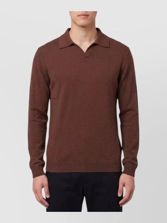The Row cashmere ribbed long-sleeve polo shirt