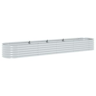 vidaXL Arriate De Acero Galvanizado Plateado 400x80x44 Cm Vidaxl