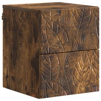 vidaXL Mesita De Noche De Pared Roble Ahumado 34,5 X 33 X 40 Cm Vidaxl