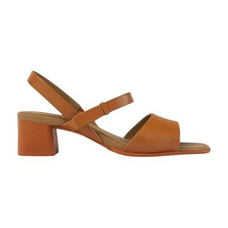 Camper Schoenen, Dames, Bruin, 37 EU, Leer, Bruin Leren Blokhak Sandalen