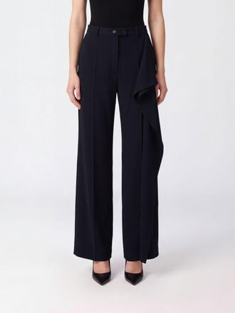 Jil Sander Sartorial Wide-Leg Virgin Wool Trousers with Ruffles
