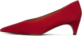 Cesare Gaspari Velvet Curve Pumps - Red - Dames - Pumps - Rood - 38 EU - Su&egrave;de - Schoenen