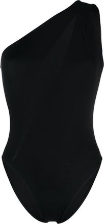 Versace one-shoulder swimsuit - women - Elastane/Polyamide/Polyester/Elastane - 1 - Black