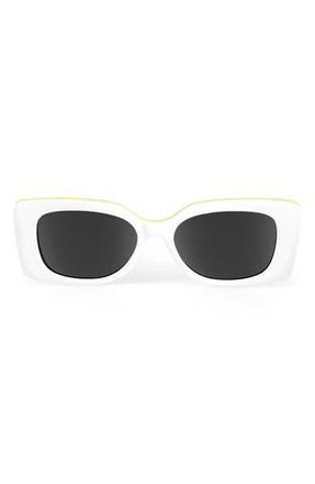 AQS Essie Polarized Rectangle Sunglasses in White/Yellow at Nordstrom Rack