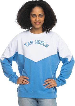 ZooZatZ Womens ZooZatz White North Carolina Tar Heels Bestie Oversized Pullover Sweatshirt at Nordstrom, Size Small