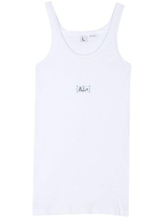 Random Identities logo-print ribbed tank top - men - Cotton - S - White