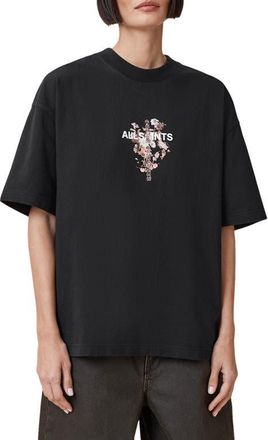 AllSaints Eternal Etta Cotton Graphic T-Shirt in Black at Nordstrom, Size X-Small