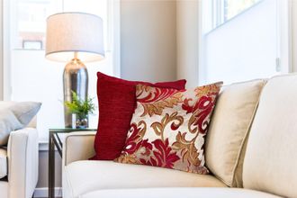 TJ Hughes Rome - Damask Chenille Cushion Cover in Wine - TJ Hughes