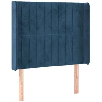 vidaXL Cabecero Con Led De Terciopelo Azul Oscuro 103x16x118/128 Cm Vidaxl