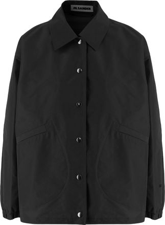 Jil Sander Long-Sleeve Nylon Jacket With Classic Collar