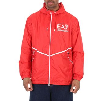 Emporio Armani Bomberjack met vet logo voor heren (Rood, Wit)