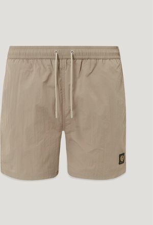 Belstaff Clipper Swimshort Mens Textured Nylon Dark Sand Size 2XL