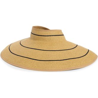 L*Space Jess Packable Straw Sun Hat in Natural/Black at Nordstrom