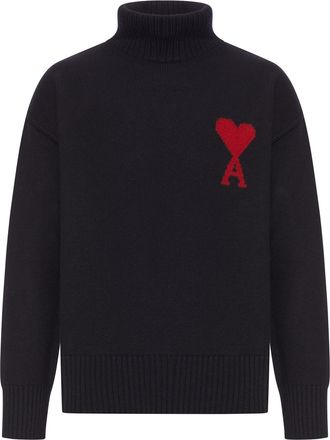 Ami AMI DE COEUR WOOL HIGH NECK SWEATER - Ami Paris - Man
