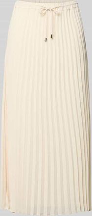 Comma Midirock mit Plisseefalten in Offwhite, Gr&ouml;&szlig;e 34