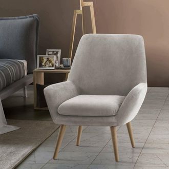 Talamo Italia Sill&oacute;n Annarita, Sill&oacute;n De Dise&ntilde;o Para La Sala De Estar., 100% Made In Italy, Sill&oacute;n Relax En Tela Tapizada, 80x70h95cm, Gris, Con Embalaje Reforzado 