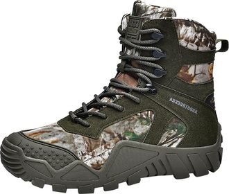 Generic Mid Hiking Boots Men, Walking Boot Lace Up Snow Boots Chunky Soles Trekking Shoes Hard Wearing Combat Boot Classic Stylish Outdoor Shoe Breathable Sne