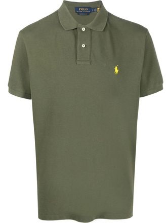 Polo Ralph Lauren embroidered-logo short-sleeved polo shirt - men - Cotton - S - Green