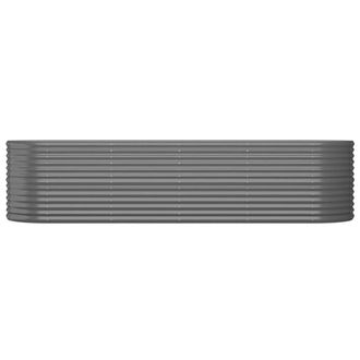 Berkfield Home Garden Raised Bed Powder-coated Steel 296x80x68 cm Grey | Size: 296 x 80 x 68 cm