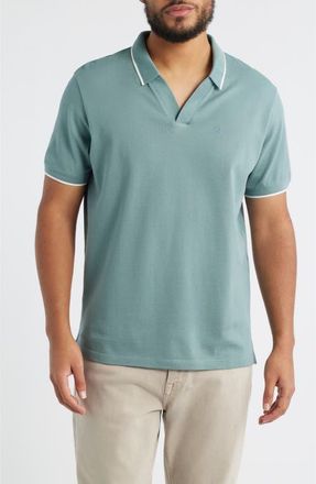 Emporio Armani Piqu&eacute; Johnny Collar Polo in Light Blue at Nordstrom, Size Xx-Large