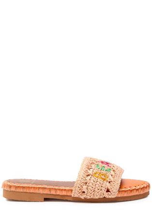 De Siena shoes DE Siena Crochet-design Leather Sliders - Orange - 36 (IT36 / UK3)
