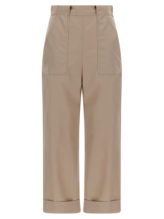 Max Mara Beige Cotton Casual Womens Pants