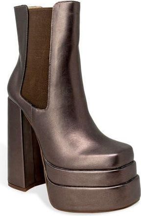 Chase + Chloe by Intouch Footwear Double Platform Chunky Boot in Pewter Metallic at Nordstrom Rack, Size 8.5