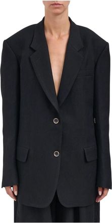 Uma Wang Muw 6056Uw 900 Blazer - Dames - Blazers - Zwart - S - Leer - Jassen