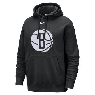 Nike Brooklyn Nets Club Nike Mens NBA Pullover Hoodie in Black | HM9869-010