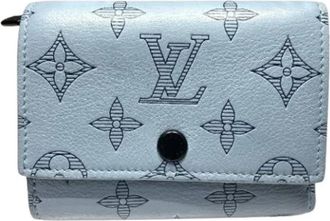 Louis Vuitton Pre-owned Monogram Shadow Portemonnee (drievoudig) - Dames - Vintage Accessoires - Blauw - ONE Size - Leer - Vintage