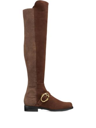 Stuart Weitzman Siella stretch laarzen met open rug - Bruin