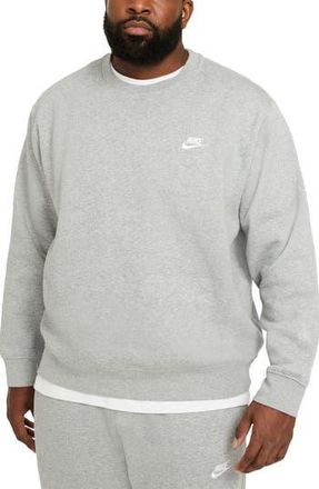 Nike Mens Club Crewneck Sweatshirt in D Gr H/white at Nordstrom Rack, Size Medium