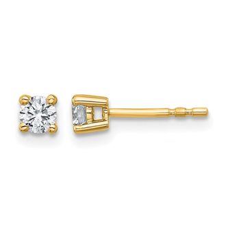 Diamond2Deal 14k Gold 3/8 ct Round Lab Grown Diamond Stud Earrings VS Clarity, D-E Color