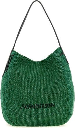 J.W.Anderson Kleine Beaded Bulb Tas - Dames - Schoudertassen - Groen - ONE Size - Katoen - Tassen