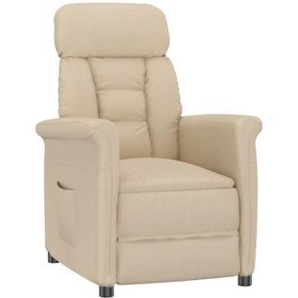 vidaXL Vidaxl - Sill&oacute;n Reclinable Crema Crema 70.5 X 96.5 X 95 Cm Tela Y Metal