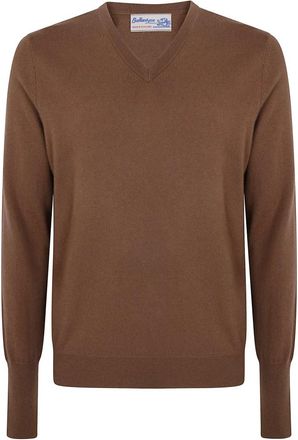Ballantyne Cashmere Truien - Heren - Cashmere truien - Bruin - M - Truien & Vesten
