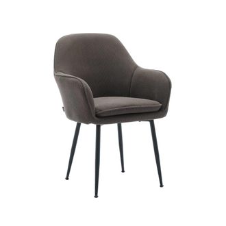 Sweeek Sill&oacute;n de pana gris oscuro con patas de metal