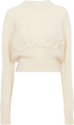 Chlo&eacute; Cropped trui - Wit