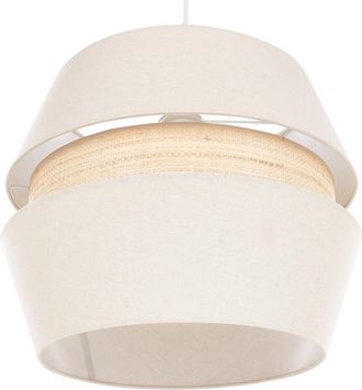 Beliani L&aacute;mpara Colgante Moderno Iluminaci&oacute;n De Techo Pantalla Tejido Rafia Lino 122 Cm Beige Atoyac