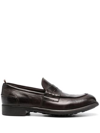 Officine Creative Chronicle leather Penny loafers - men - Calf Leather/Calf Leather/Rubber - 43 - Brown
