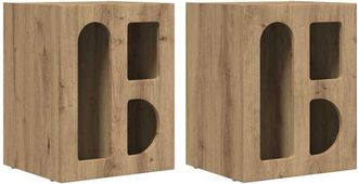 vidaXL Bedside Table 2 pcs Artisan Oak 40 x 35 x 50 cm Engineered Wood vidaXL