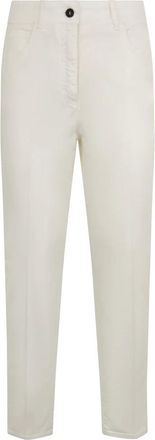 PESERICO Dames, Broeken, Wit, Maat: XL Katoen