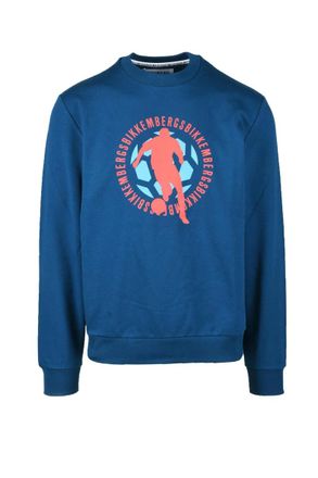 Dirk Bikkembergs Blue Graphic Stretch Sweatshirt