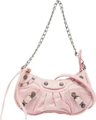 Balenciaga Pre-owned Le Cagole Mini Bag - Dames - Vintage Mini Tas - Roze - ONE Size - Denim - Vintage