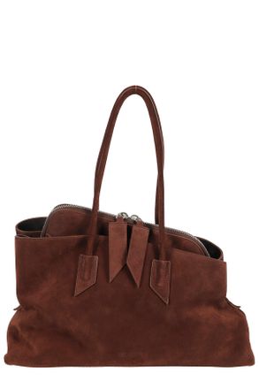 The Attico Light Brown La Passeggiata Medium Suede Tote Bag